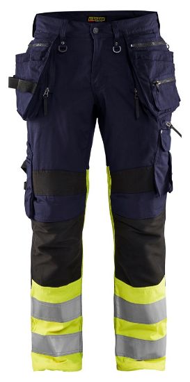 Afbeeldingen van BLÅKLÄDER Werkbroek met stretch X1900 1994 marineblauw/High Vis geel C148