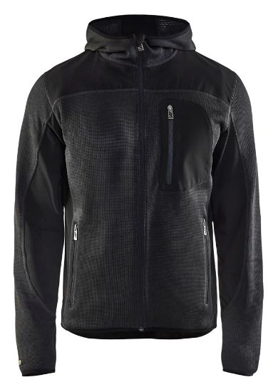 Afbeeldingen van BLÅKLÄDER Gebreid vest met softshell 4930 donkergrijs/zwart M
