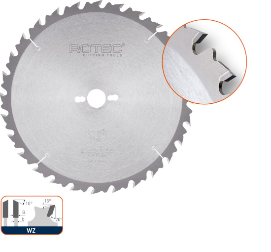 Afbeeldingen van ROTEC Schulpzaagblad HM met anti-terugslag 270X3,0X30MM Z=18 WZ