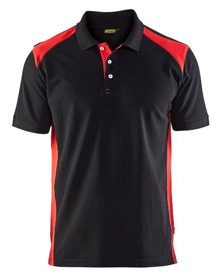 Afbeeldingen van BLÅKLÄDER Poloshirt piqué 3324 zwart/rood 6XL