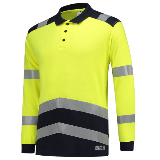 Afbeeldingen van TRICORP Poloshirt Multinorm bi-colour 203003 fluor geel/inkt 4XL