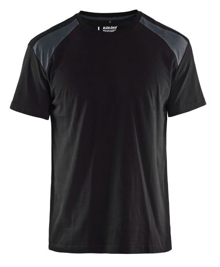 Afbeeldingen van BLÅKLÄDER T-shirt bi-colour 3379 zwart/donkergrijs L