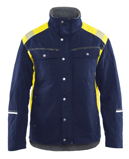 Afbeeldingen van BLÅKLÄDER Winterjas Visible 4915 marineblauw/High Vis geel S