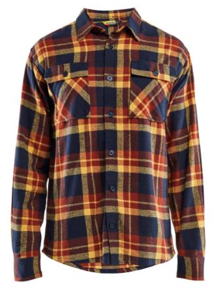 Afbeeldingen van BLÅKLÄDER Overhemd flanel 3288 gebrand rood/donker marineblauw 2XL