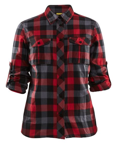 Afbeeldingen van BLÅKLÄDER Overhemd dames flanel 3209 rood/zwart 2XL