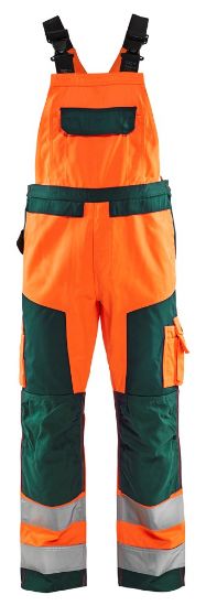 Afbeeldingen van BLÅKLÄDER Bretelbroek zonder spijkerzakken 2660 High Vis oranje/groen D100