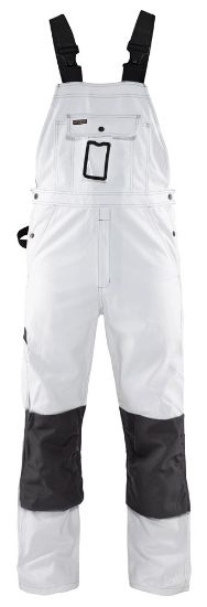 Afbeeldingen van BLÅKLÄDER Bretelbroek 2611 wit/donkergrijs C58