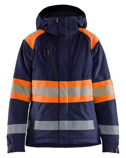 Afbeeldingen van BLÅKLÄDER Winterjas dames 4470 marineblauw/High Vis oranje L