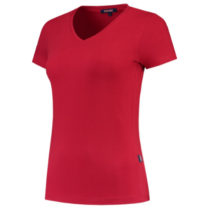 Afbeeldingen van TRICORP T-shirt V-hals Slim-Fit dames 101008 rood L