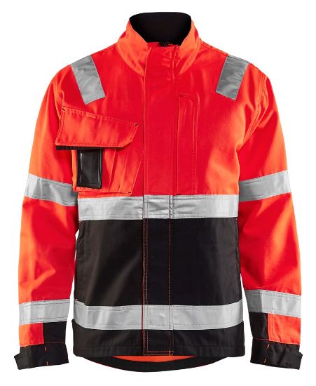 Afbeeldingen van BLÅKLÄDER Jack 4064 High Vis rood/zwart L