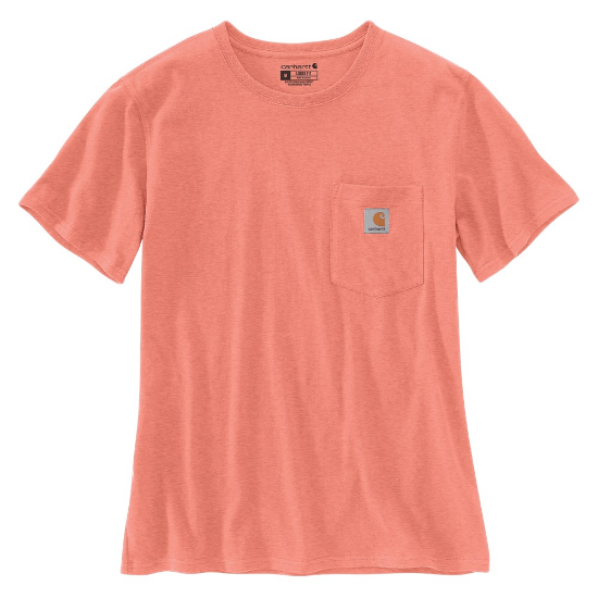 Afbeeldingen van CARHARTT T-shirt workwear met zak dames 103067 hibiscus heather XL