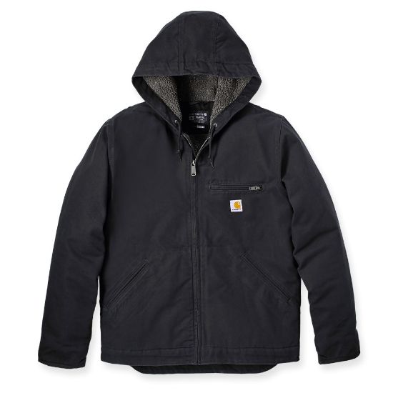Afbeeldingen van CARHARTT Overhemd sherpa geruit washed duck 104392 zwart S