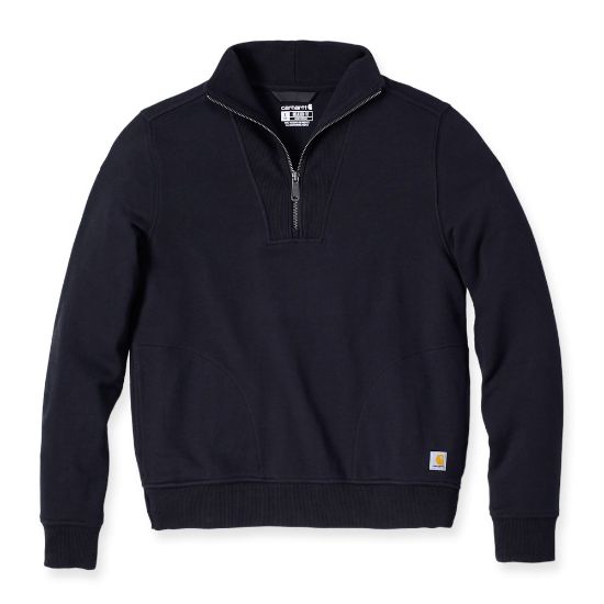Afbeeldingen van CARHARTT Sweatshirt halve-rits Fiber-serie dames 106451 zwart XL