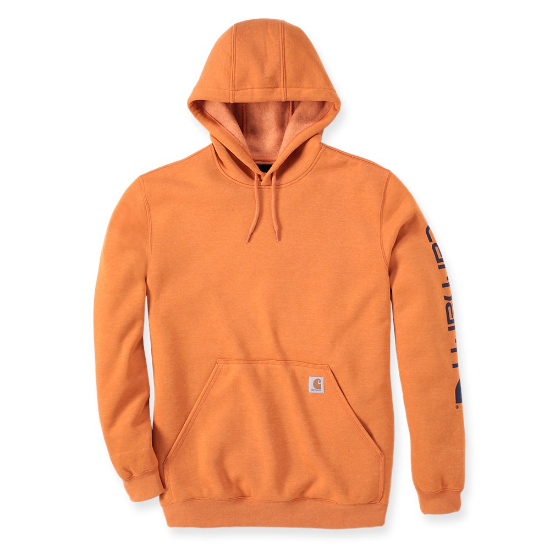 Afbeeldingen van CARHARTT Hoodie logo sleeve K288 marmalade heather XL