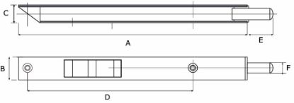 Afbeeldingen van Kantschuif type 876 Me recht 250X20X15MM