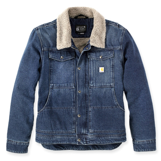 Afbeeldingen van CARHARTT Spijkerjas gevoerd relaxed fit sherpa gestreept 106323 beech XL