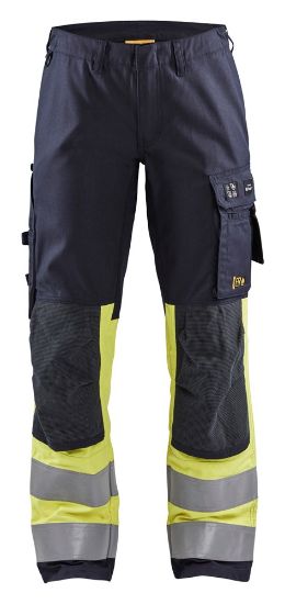Afbeeldingen van BLÅKLÄDER Werkbroek Multinorm dames Inherent met stretch 7187 marineblauw/High Vis geel C44