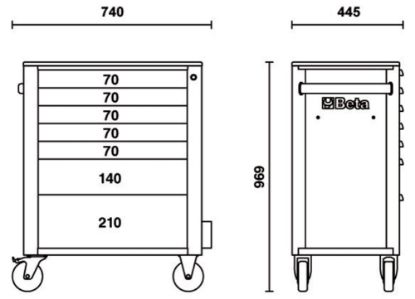 Afbeeldingen van BETA Gereedschapswagen 7 lades
