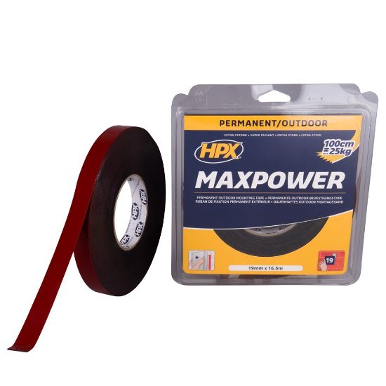 Afbeeldingen van HPX Bevestigingstape Max Power Outdoor zwart 19MM 16,5M