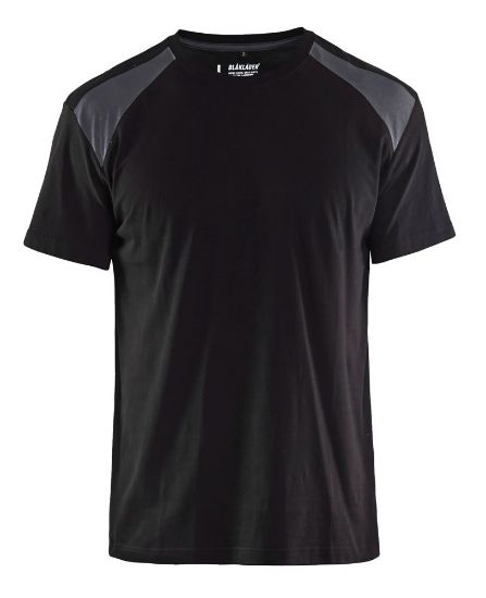 Afbeeldingen van BLÅKLÄDER T-shirt bi-colour 3379 zwart/medium grijs XS