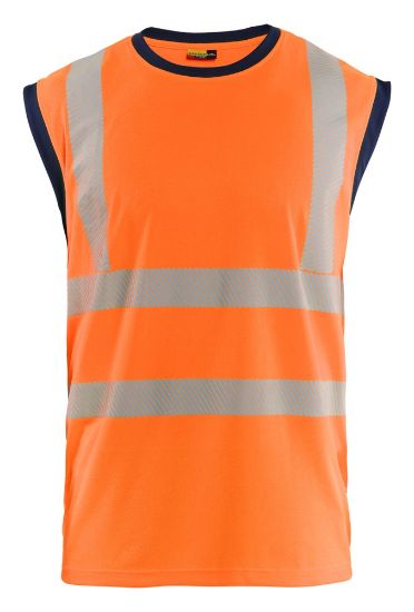 Afbeeldingen van BLÅKLÄDER Onderhemd mouwloos 3575 High Vis oranje/marineblauw L/XL