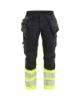 Afbeeldingen van BLÅKLÄDER Werkbroek met stretch dames 7030 zwart/High Vis geel D19