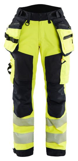 Afbeeldingen van BLÅKLÄDER Softshell werkbroek dames 7118 High Vis geel/zwart C48