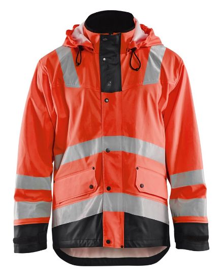 Afbeeldingen van BLÅKLÄDER Regenjas LEVEL 2 4302 High Vis rood/zwart 4XL