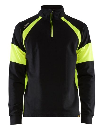 Afbeeldingen van BLÅKLÄDER Sweater Visible 3550 zwart/High Vis geel 2XL