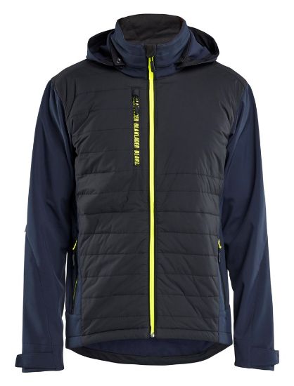 Afbeeldingen van BLÅKLÄDER Hybride jack 4743 donker marineblauw/High Vis geel S