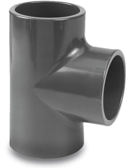 Afbeeldingen van VDL T-stuk 90° PVC-U grijs 12MM lijmmof 16bar KIWA