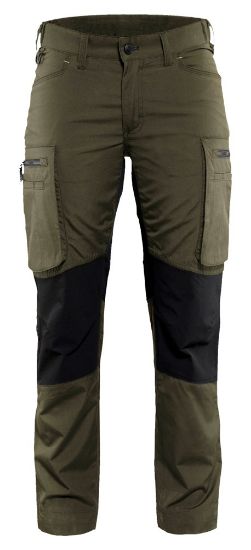 Afbeeldingen van BLÅKLÄDER Werkbroek service dames met stretch 7159 groen/zwart C42