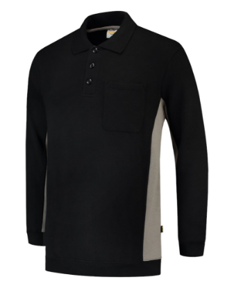 Afbeeldingen van TRICORP Polosweater bi-colour met borstzak 302001 zwart/grijs 2XL