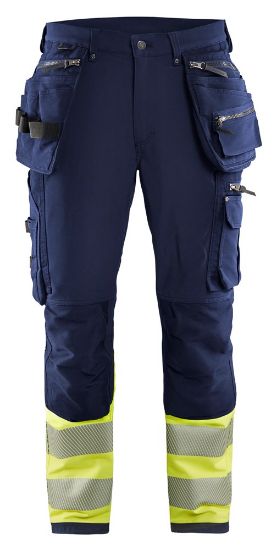 Afbeeldingen van BLÅKLÄDER Werkbroek met 4-weg stretch 1993 marineblauw/High Vis geel C52