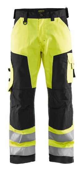 Afbeeldingen van BLÅKLÄDER Werkbroek zonder spijkerzakken 1566 High Vis geel/zwart D128