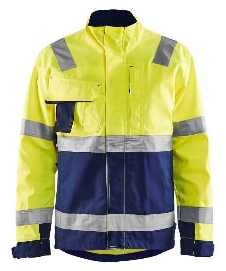 Afbeeldingen van BLÅKLÄDER Jack 4064 High Vis geel/marineblauw 4XL