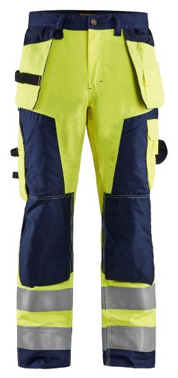 Afbeeldingen van BLÅKLÄDER Werkbroek 1568 High Vis geel/marineblauw D108