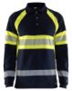 Afbeeldingen van BLÅKLÄDER Polo Multinorm piqué met lange mouwen 3438 marineblauw/High Vis geel S