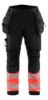 Afbeeldingen van BLÅKLÄDER Softshell werkbroek 1821 zwart/High Vis rood D88