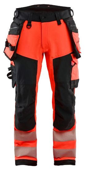 Afbeeldingen van BLÅKLÄDER Werkbroek met 4-weg stretch 1122 High Vis rood/zwart D96