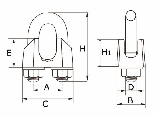 Afbeeldingen van DX Staaldraadklem gelijkend & 13411-5 type A