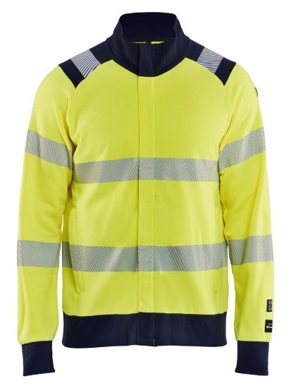 Afbeeldingen van BLÅKLÄDER Sweater Multinorm met rits 3461 High Vis geel/marineblauw XS