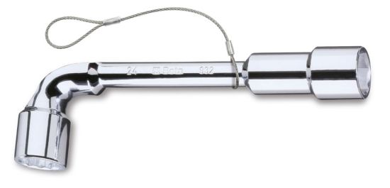 Afbeeldingen van BETA Pijpsleutel gebogen twaalf-/zeskant hoogglanzend verchroomd H-SAFE 932HS 12X12MM