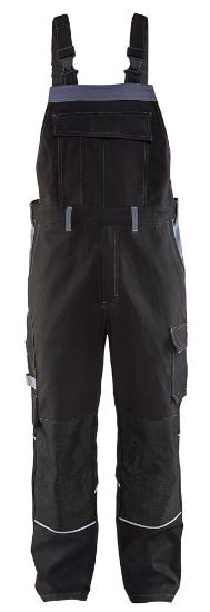 Afbeeldingen van BLÅKLÄDER Bretelbroek vlamvertragend 2861 zwart/grijs D128