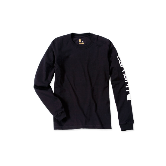 Afbeeldingen van CARHARTT T-shirt logo sleeve L/S EK231 zwart S