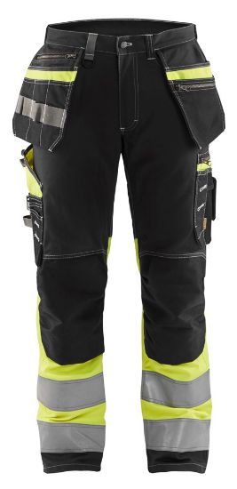 Afbeeldingen van BLÅKLÄDER Werkbroek met stretch 1794 zwart/High Vis geel C46