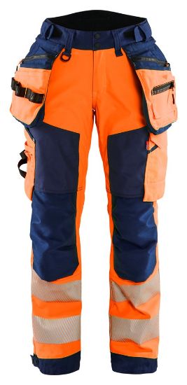 Afbeeldingen van BLÅKLÄDER Softshell werkbroek dames 7118 High Vis oranje/marineblauw C46