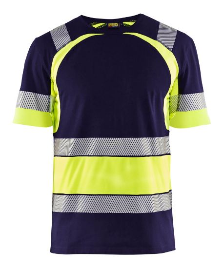 Afbeeldingen van BLÅKLÄDER T-shirt 3421 marineblauw/High Vis geel S