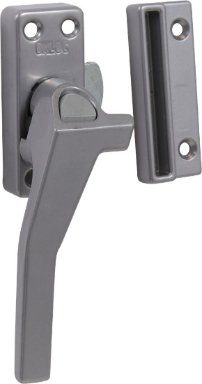 Afbeeldingen van OXLOC Raamsluiting drukknop aluminium grijs links