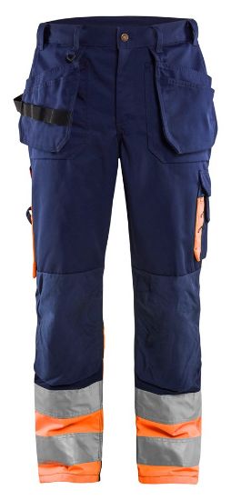 Afbeeldingen van BLÅKLÄDER Werkbroek 1529 marineblauw/High Vis oranje C158